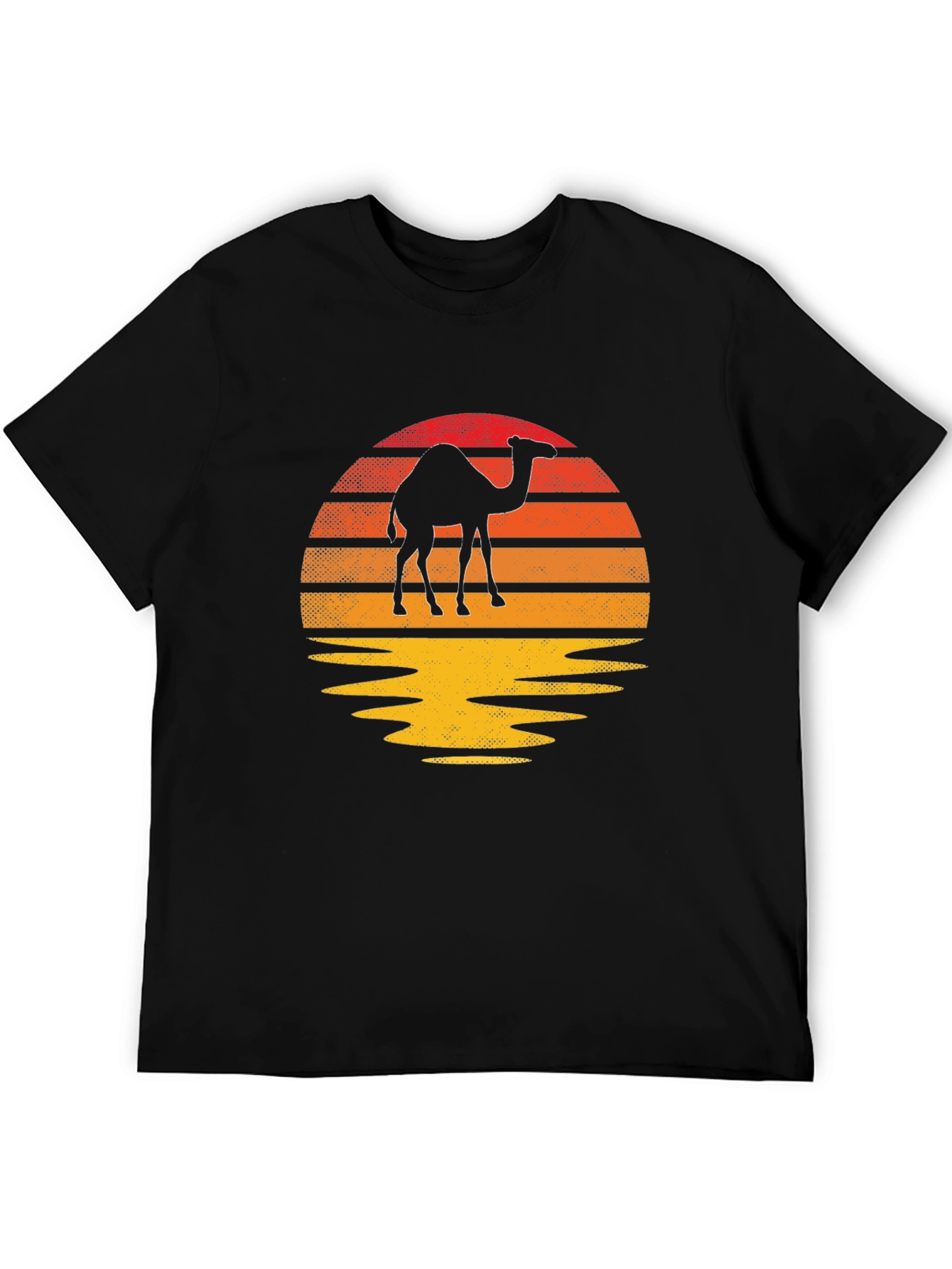 Camel Sunset Graphic Tee - Retro Style
