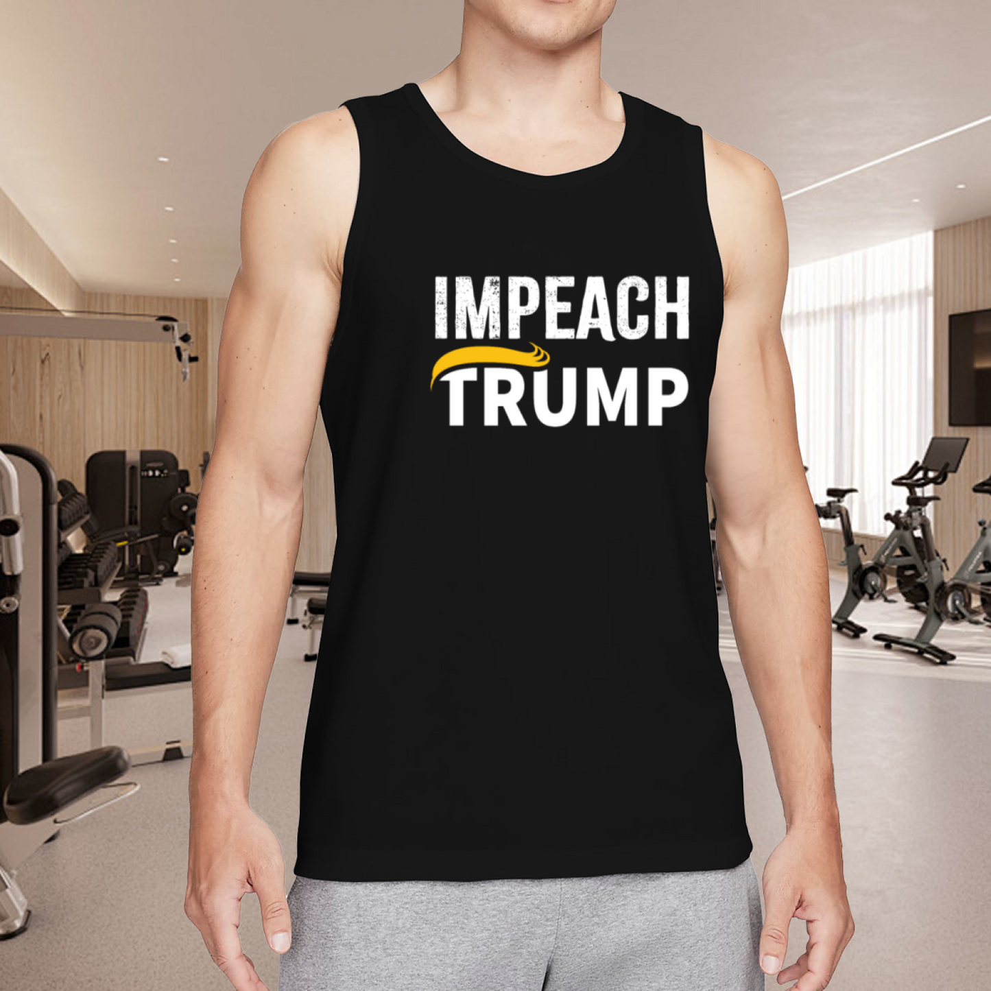 Impeach Trump Funny Political Graphic Men Tank Top