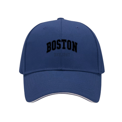Retro BOSTON EST.1997 White Sandwich Brim Baseball Cap College Vibe Hat