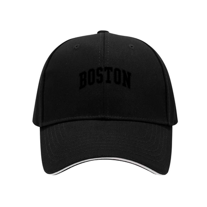Retro BOSTON EST.1997 White Sandwich Brim Baseball Cap College Vibe Hat