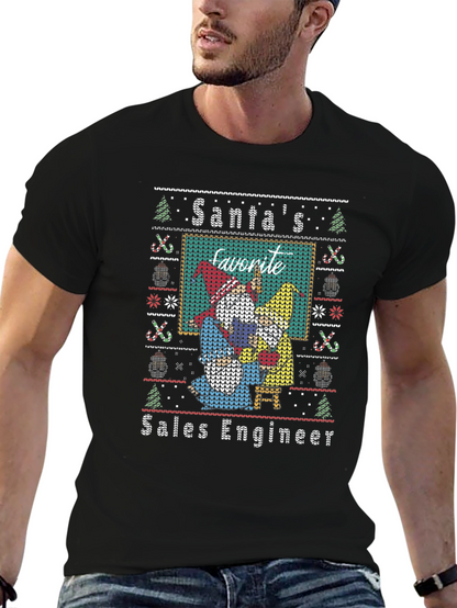 Santas Favorite Sales Engineer Ugly Christmas Sweater T-Shirt