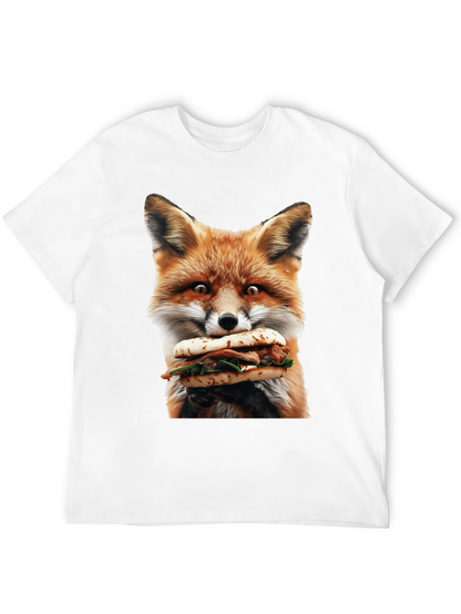 Fox Eating Sandwich Graphic T-Shirt