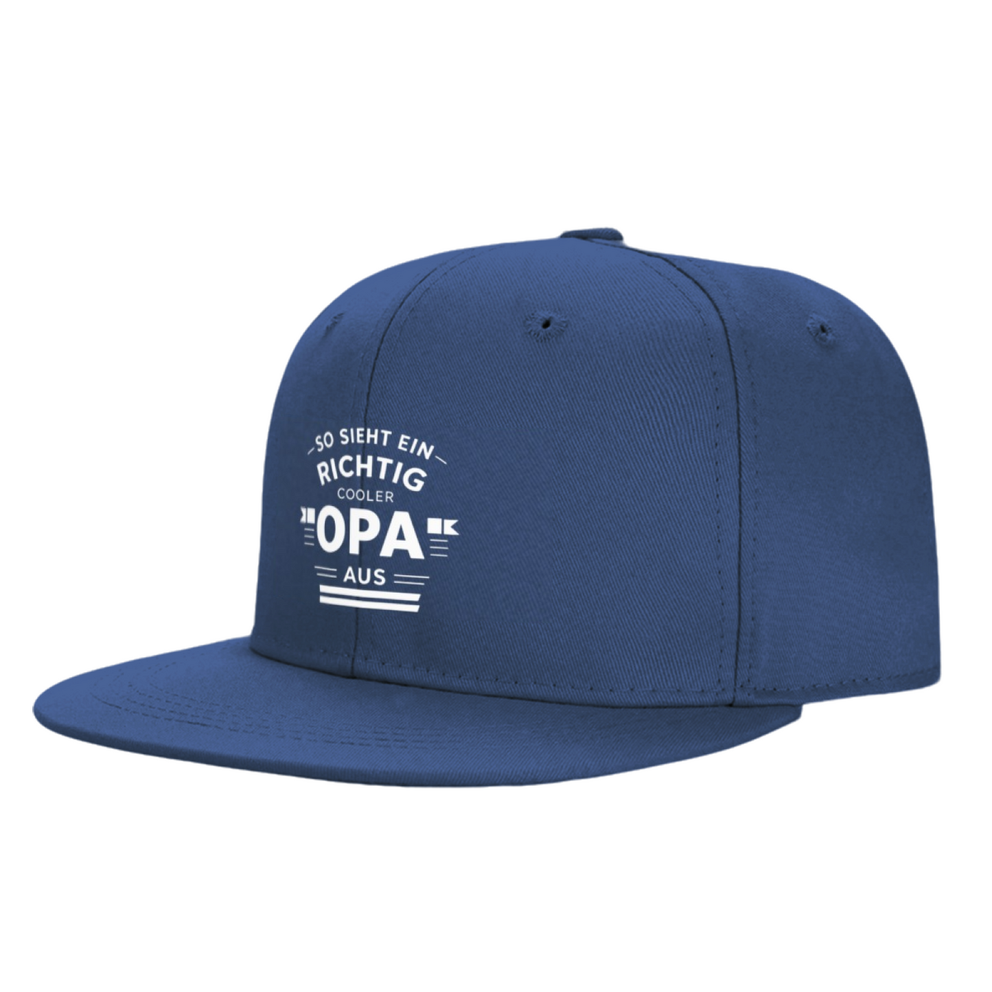 Cool Opa German Slogan Navy Flat Brim Snapback Sun Hat, Funny Grandpa Gift Headwear