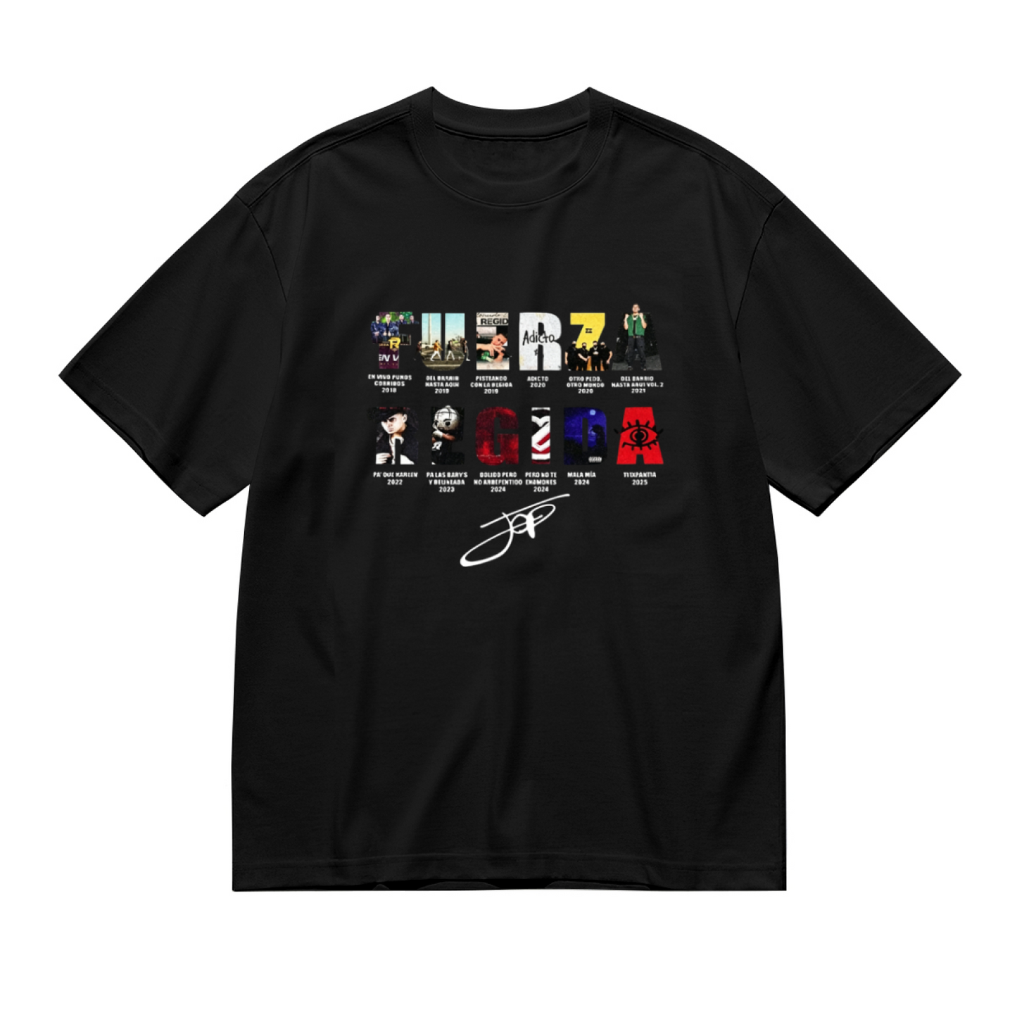 Vintage Fuerza Regida Full Album Collage Plus Size Ladies T-Shirt