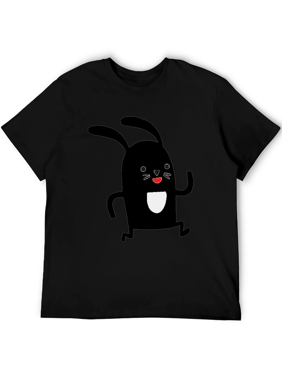 Black Rabbit Graphic Tee - Soft Cotton Casual Shirt