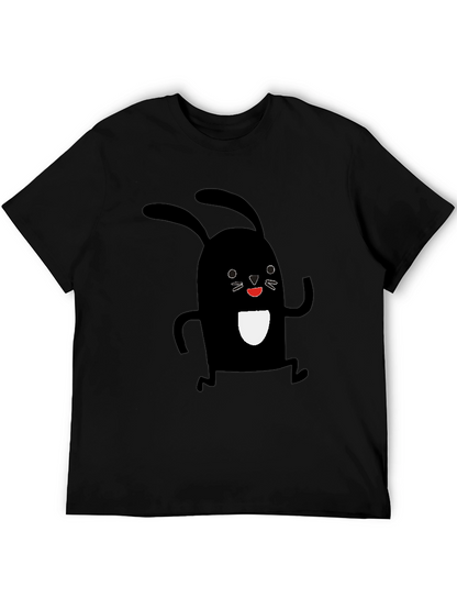 Black Rabbit Graphic Tee - Soft Cotton Casual Shirt