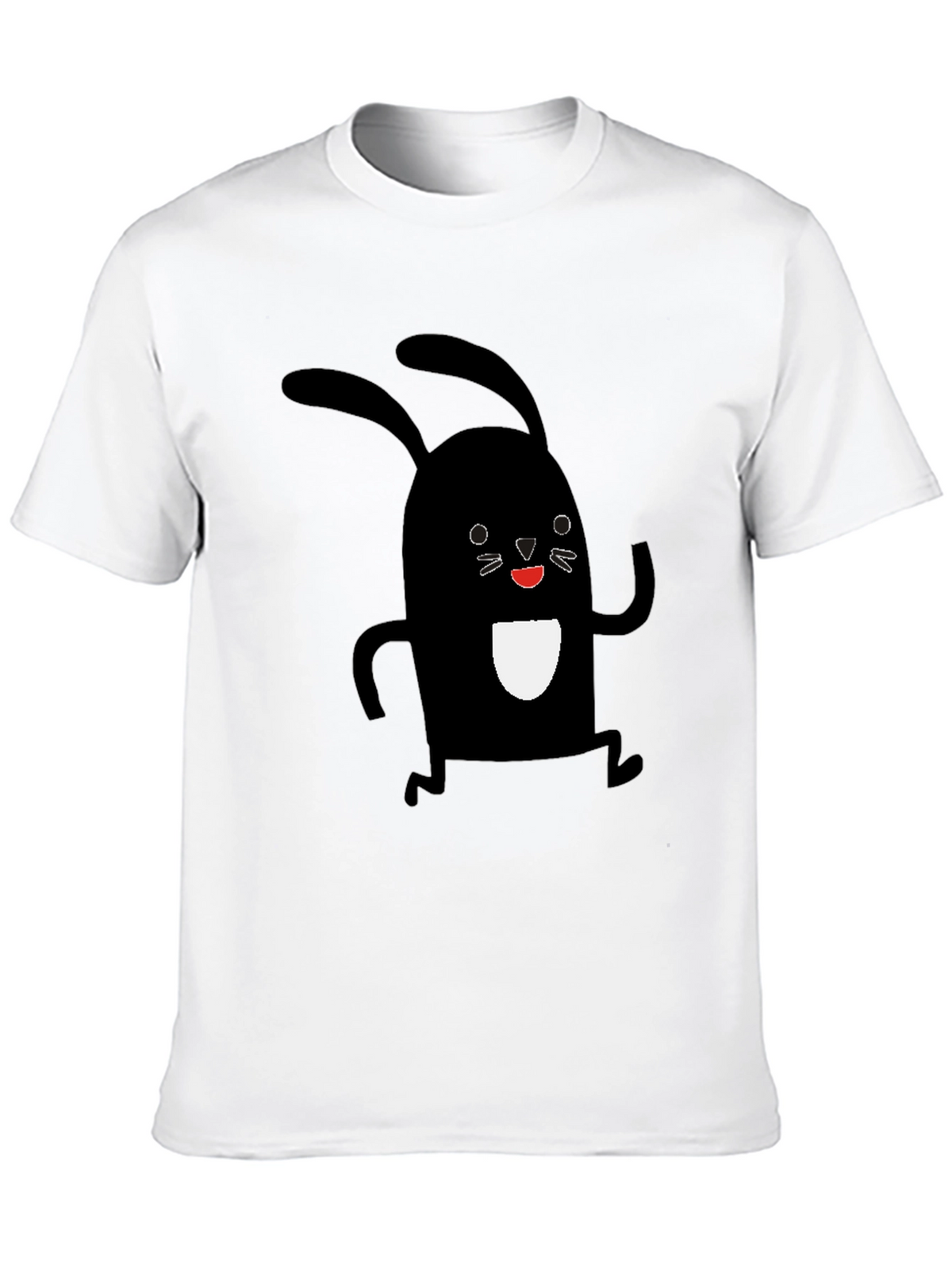 Black Rabbit Graphic Tee - Soft Cotton Casual Shirt