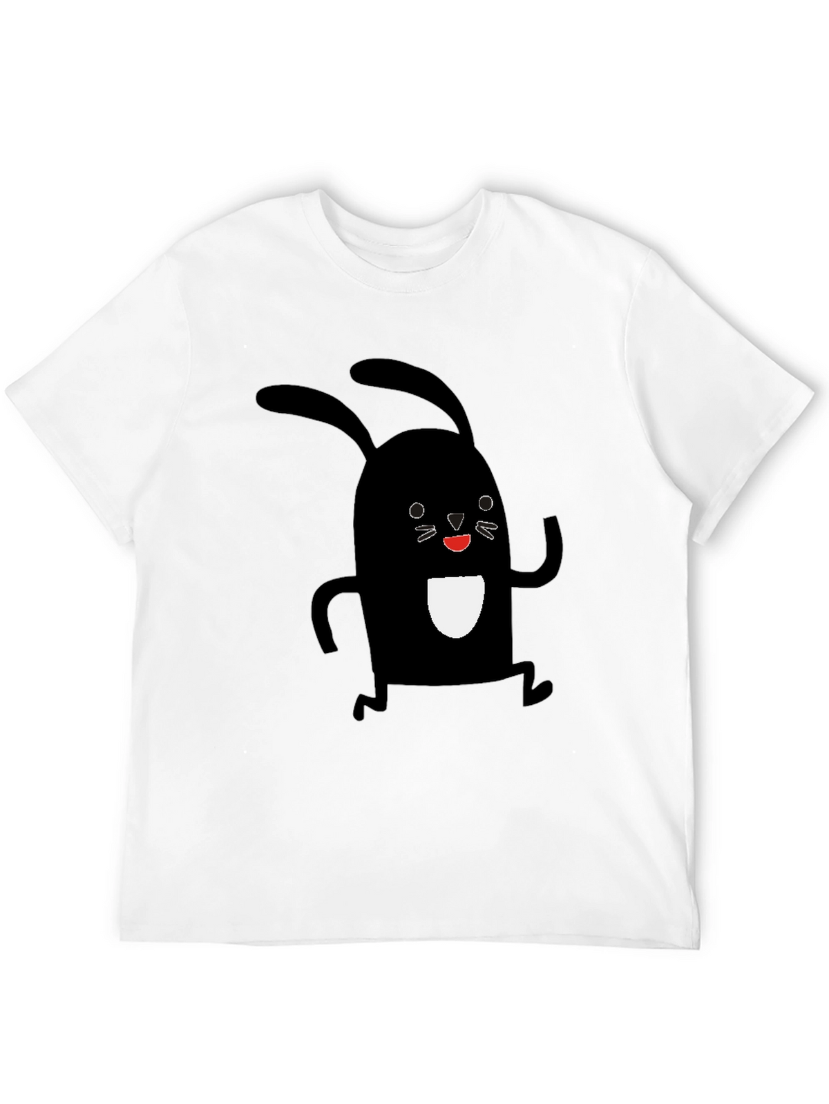 Black Rabbit Graphic Tee - Soft Cotton Casual Shirt