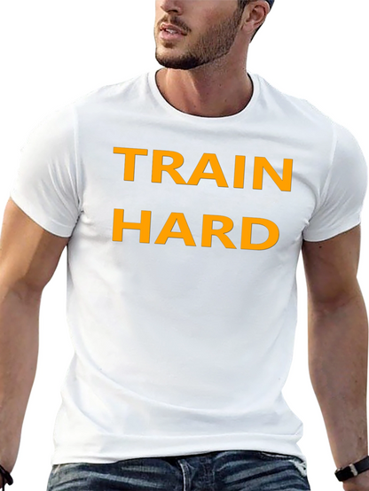 Train Hard Black T-Shirt - Motivational Fitness Apparel