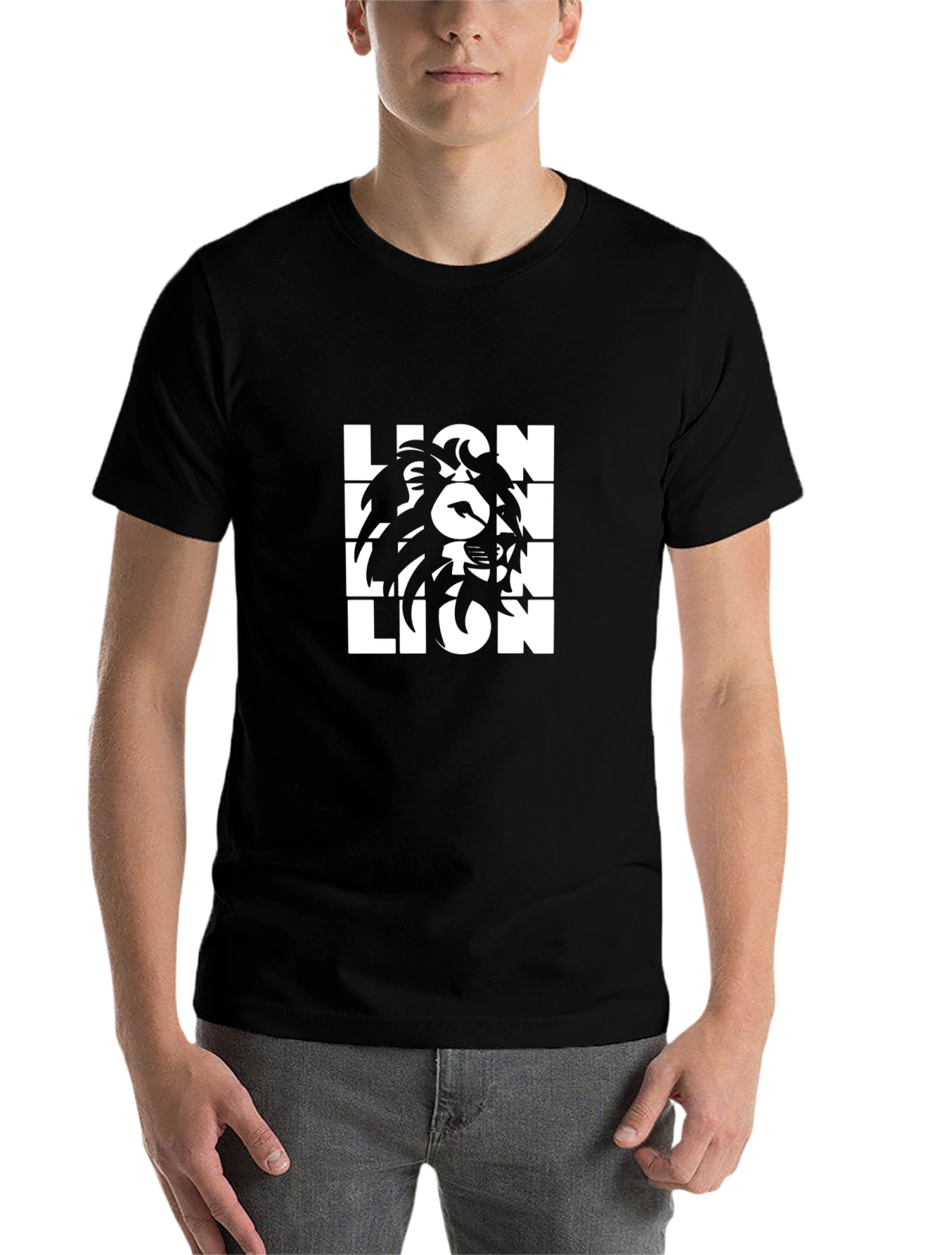 Lion Graphic Tee - Bold Black T-Shirt