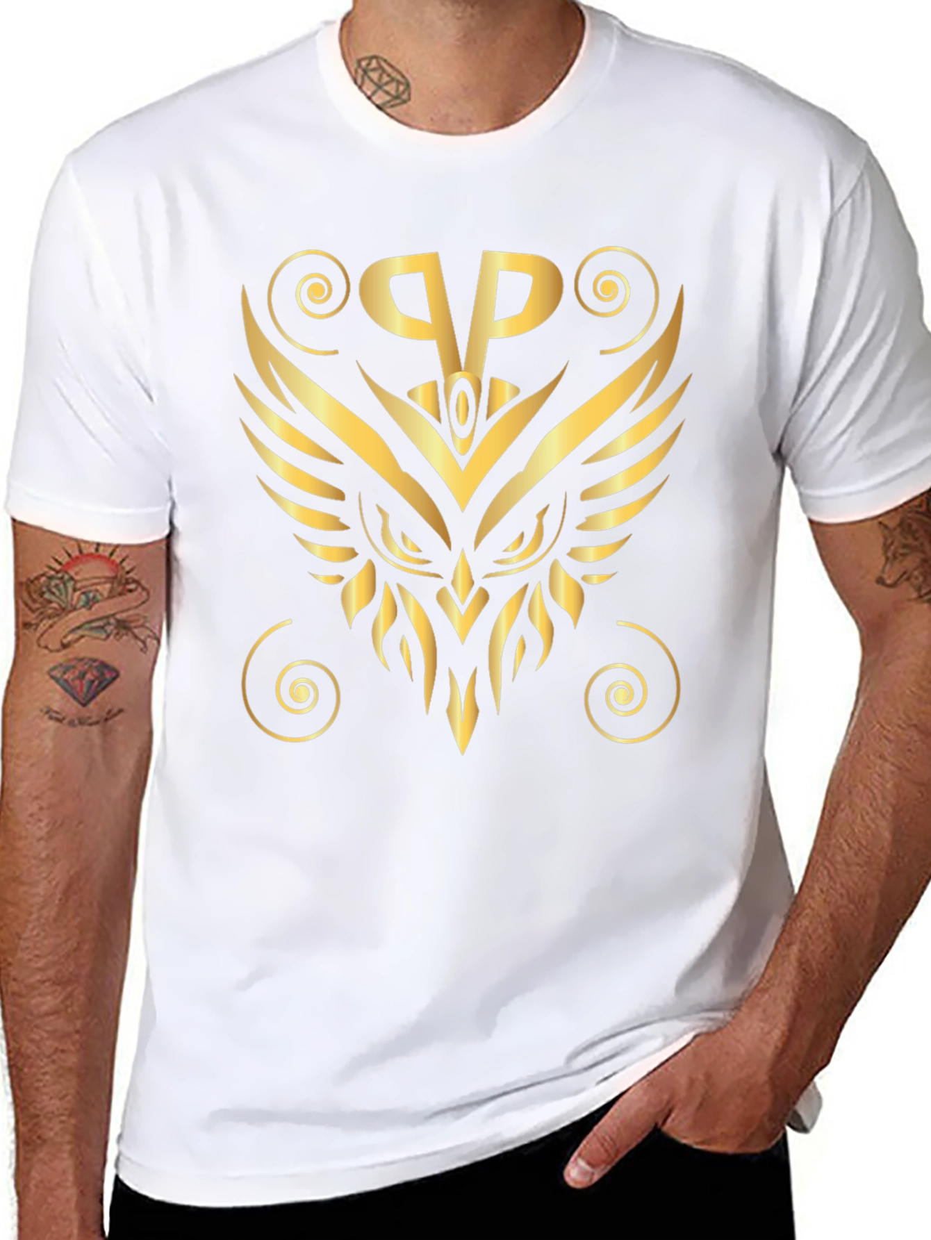 Golden Owl Logo Black T-Shirt