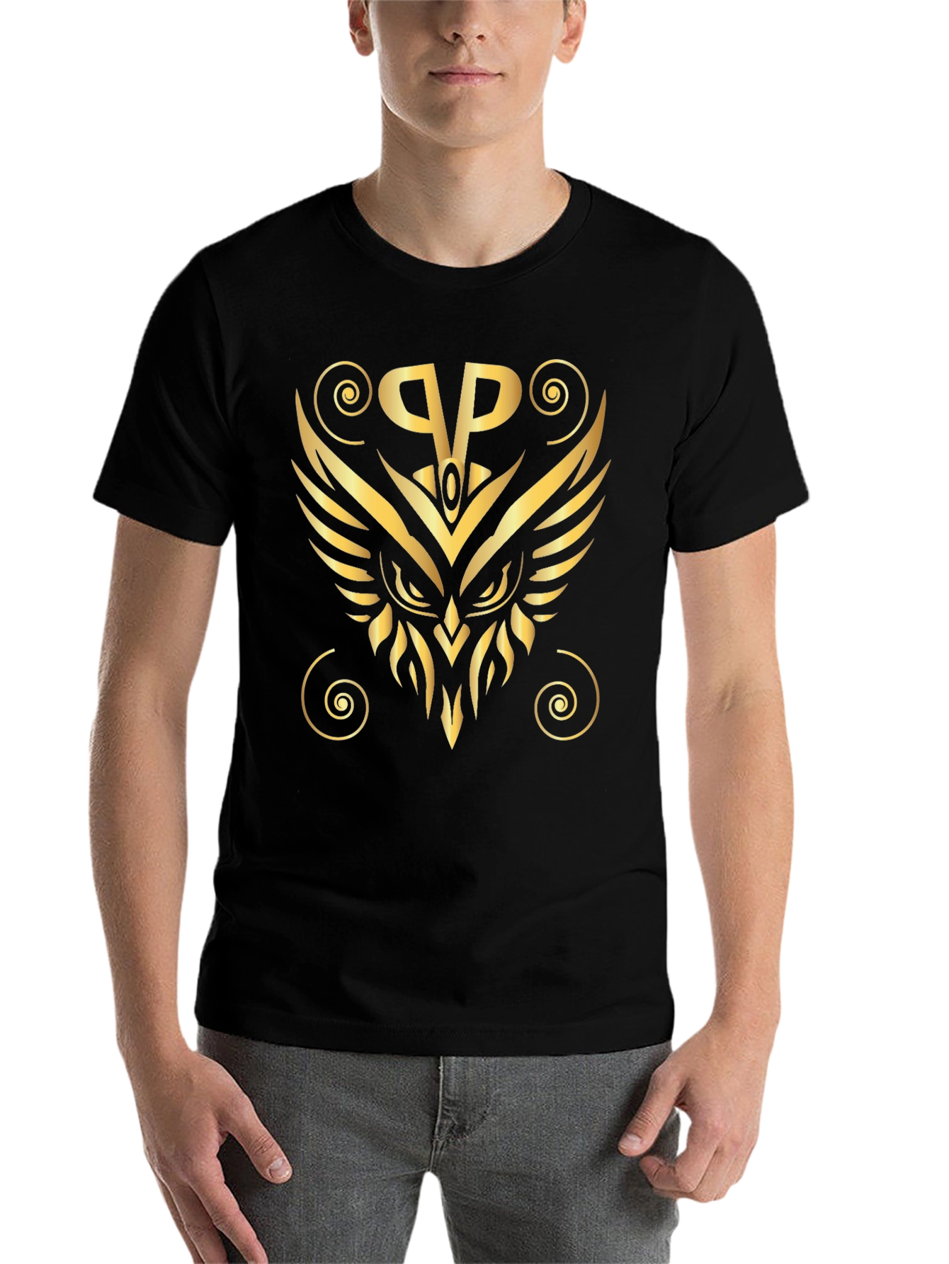 Golden Owl Logo Black T-Shirt
