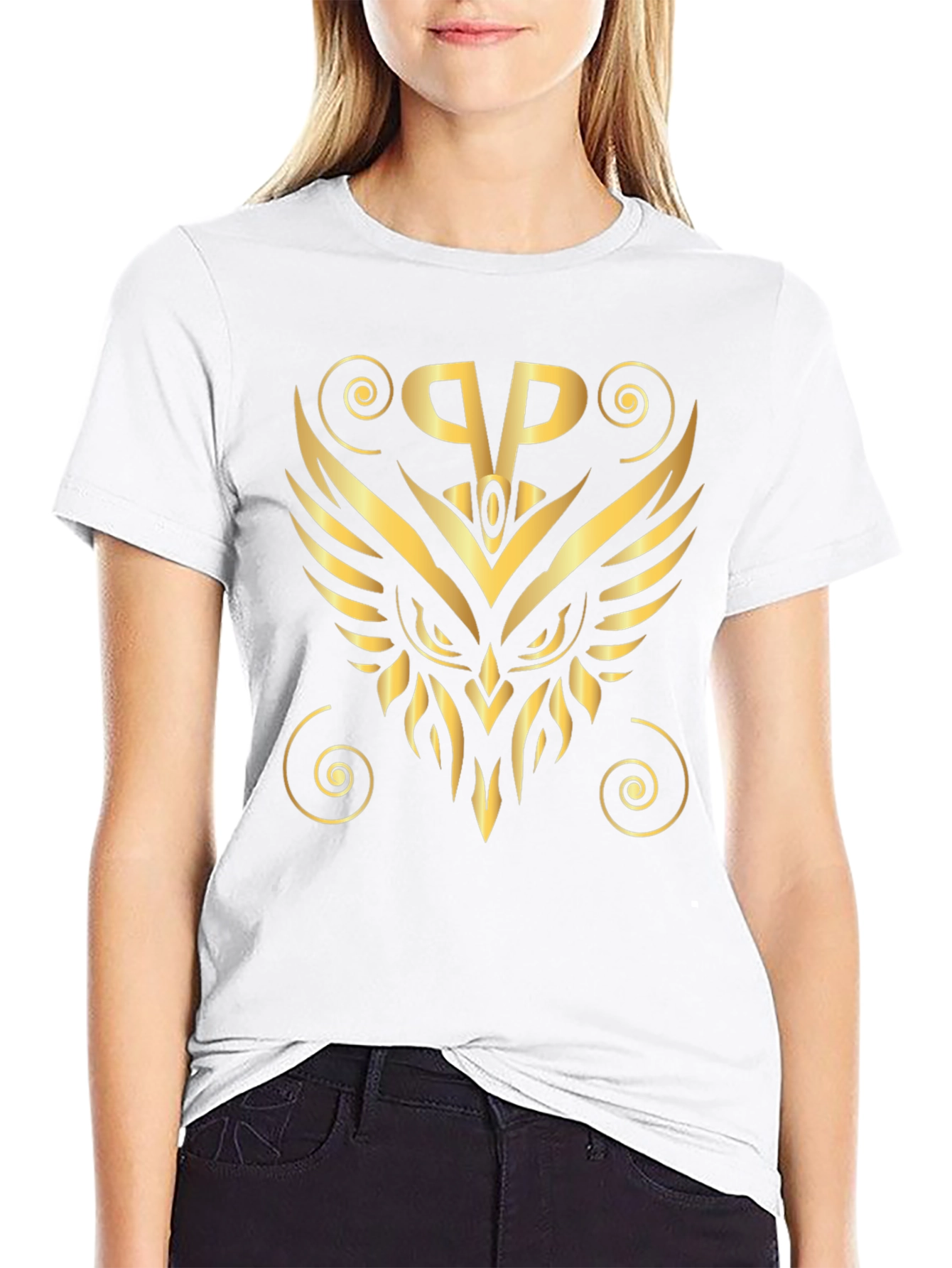 Golden Owl Logo Black T-Shirt