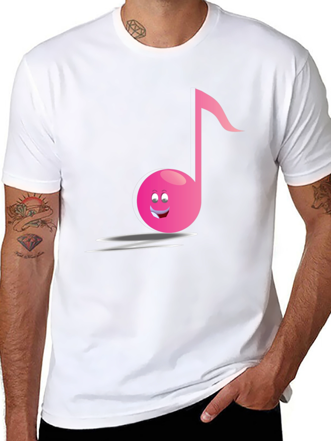 Funny Musical Note Black T-Shirt