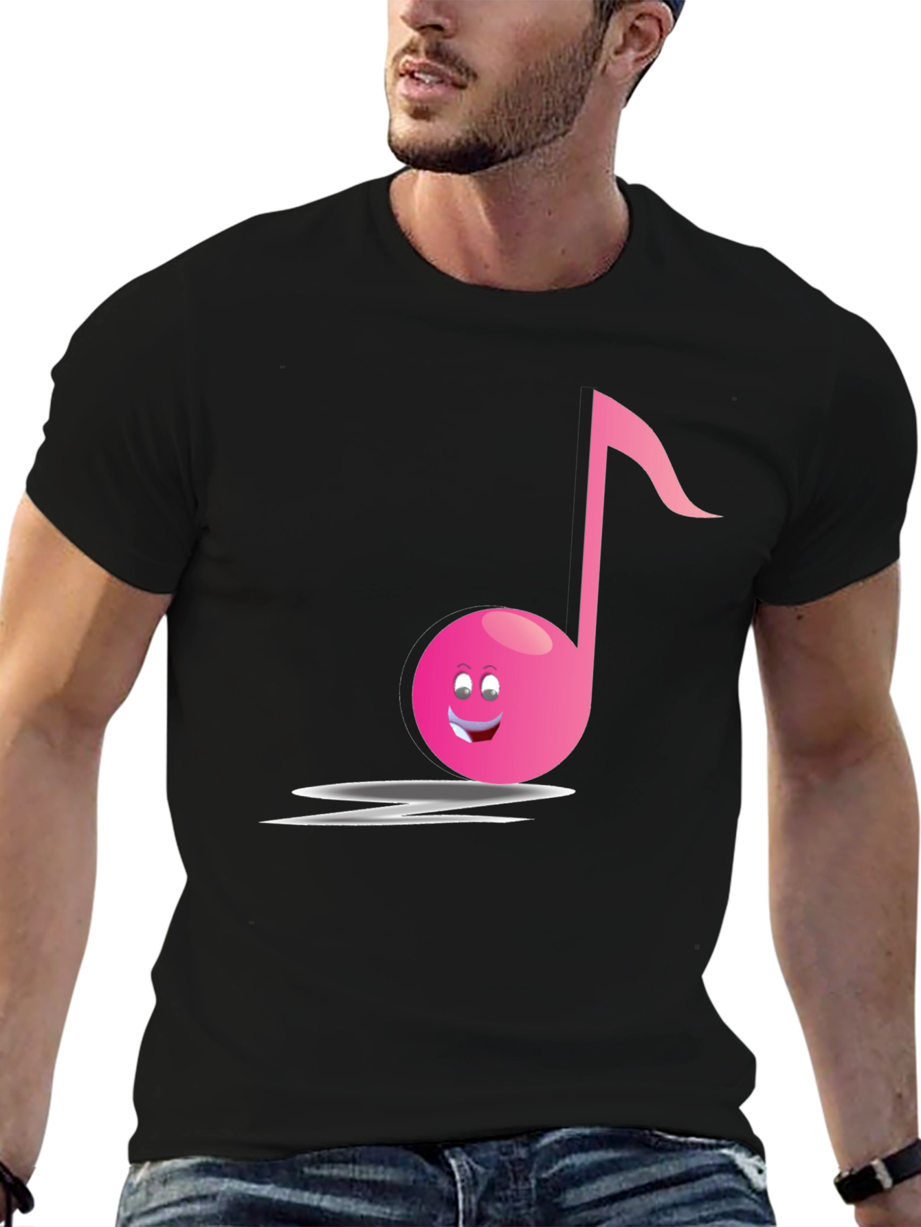 Funny Musical Note Black T-Shirt