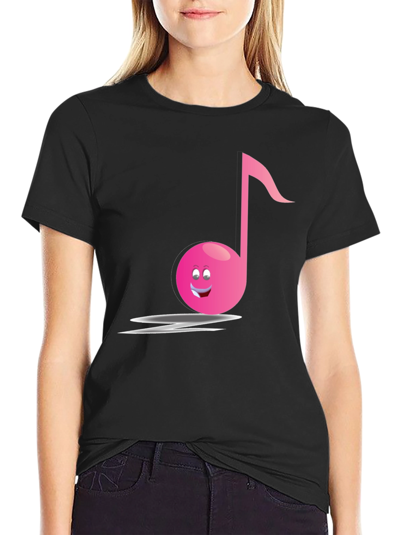 Funny Musical Note Black T-Shirt