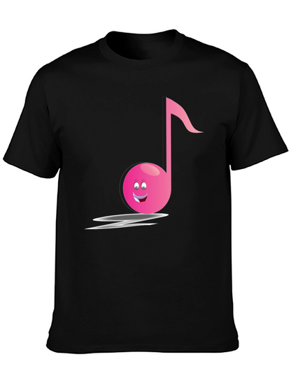 Funny Musical Note Black T-Shirt
