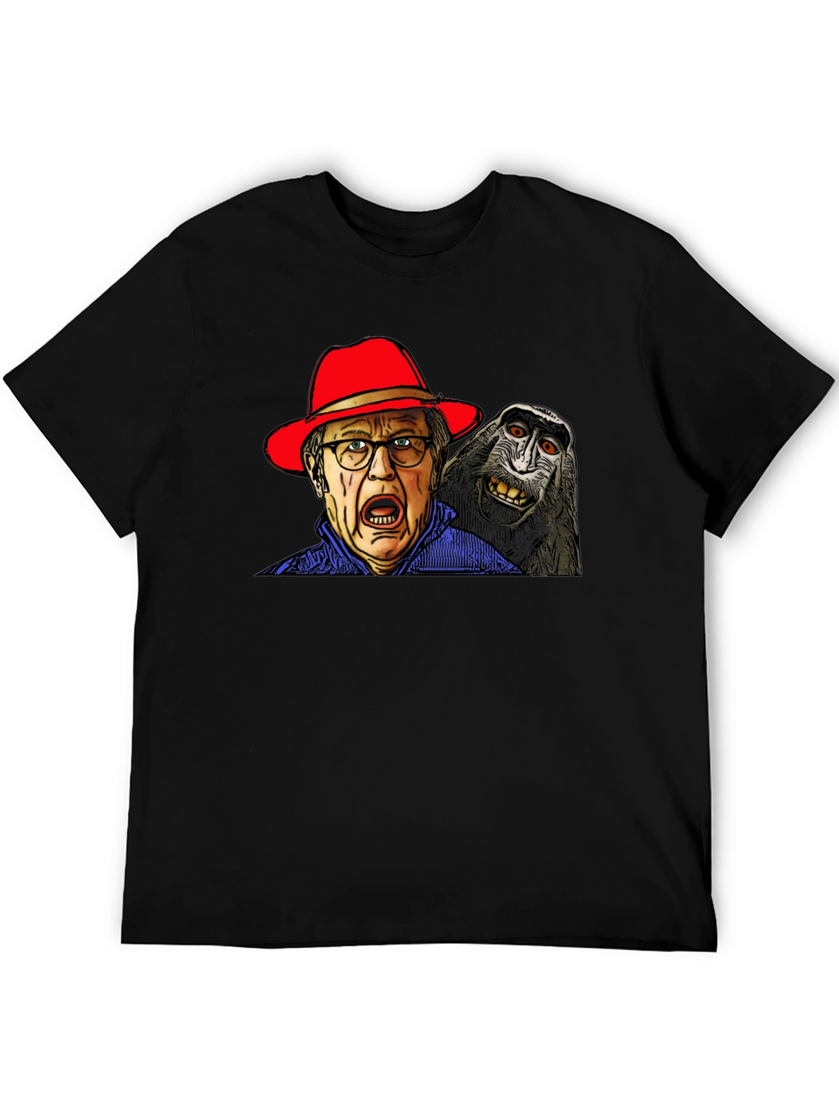 Strange Mens T-Shirt with Monkey