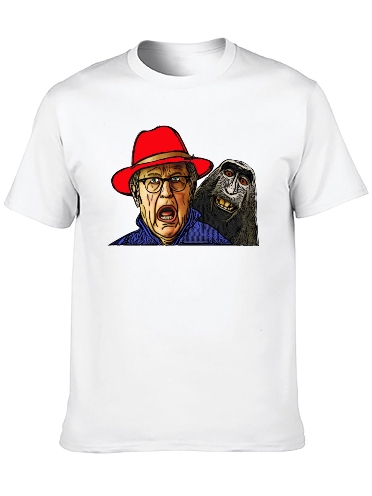 Strange Mens T-Shirt with Monkey