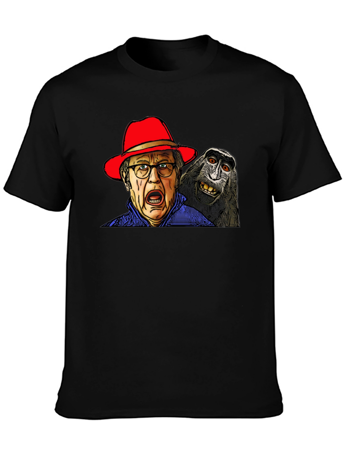 Strange Mens T-Shirt with Monkey
