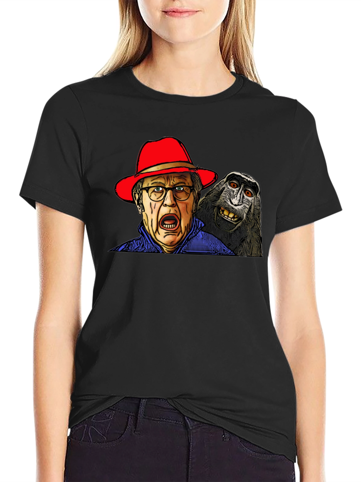 Strange Mens T-Shirt with Monkey