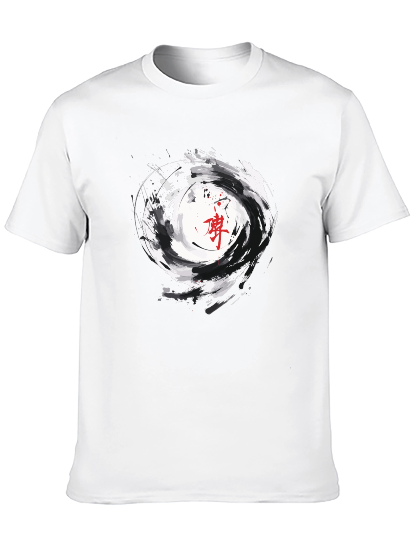 Black T-Shirt with Swirl Graphic