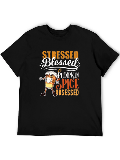 Stressed Blessed Pumpkin Spice Obsessed T-Shirt