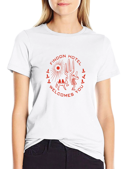 Findon Hotel Graphic Tee - Desert Motif Black T-Shirt