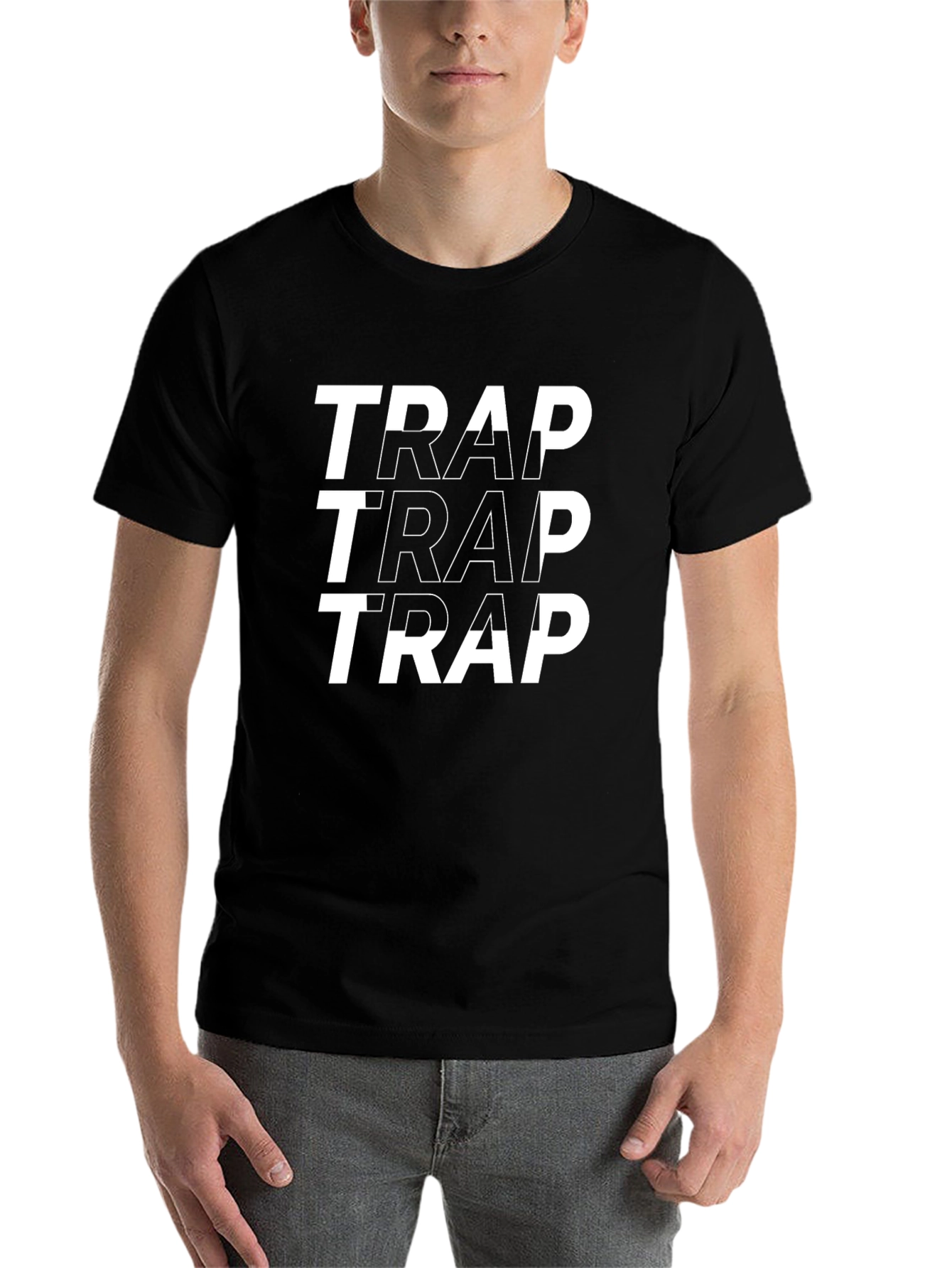 Trap Graphic Print Tee - Black