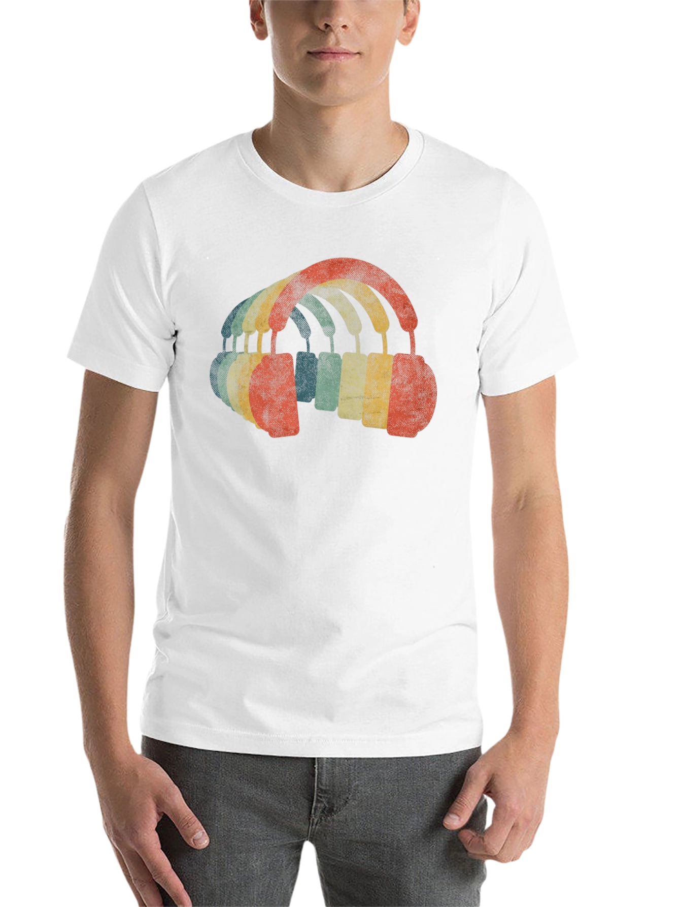 Retro Headphones Graphic T-Shirt - Music Lover Tee