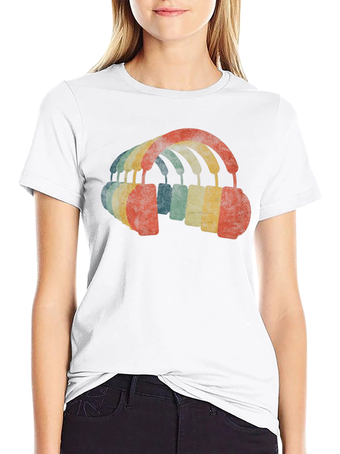 Retro Headphones Graphic T-Shirt - Music Lover Tee