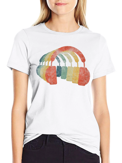Retro Headphones Graphic T-Shirt - Music Lover Tee
