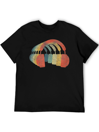 Retro Headphones Graphic T-Shirt - Music Lover Tee