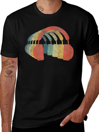 Retro Headphones Graphic T-Shirt - Music Lover Tee