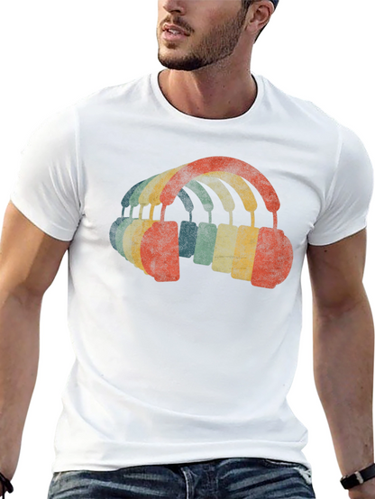 Retro Headphones Graphic T-Shirt - Music Lover Tee