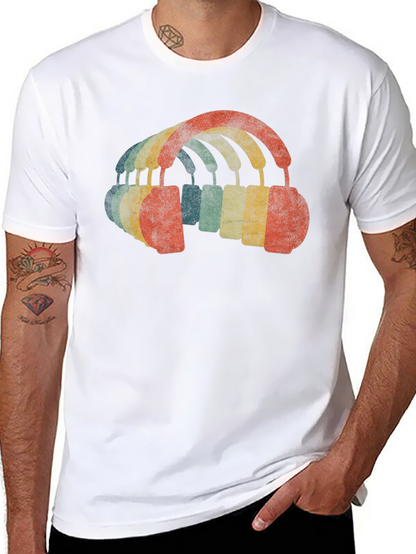 Retro Headphones Graphic T-Shirt - Music Lover Tee