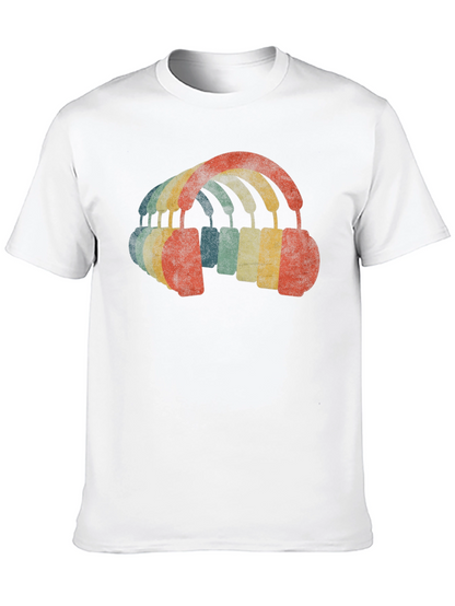 Retro Headphones Graphic T-Shirt - Music Lover Tee