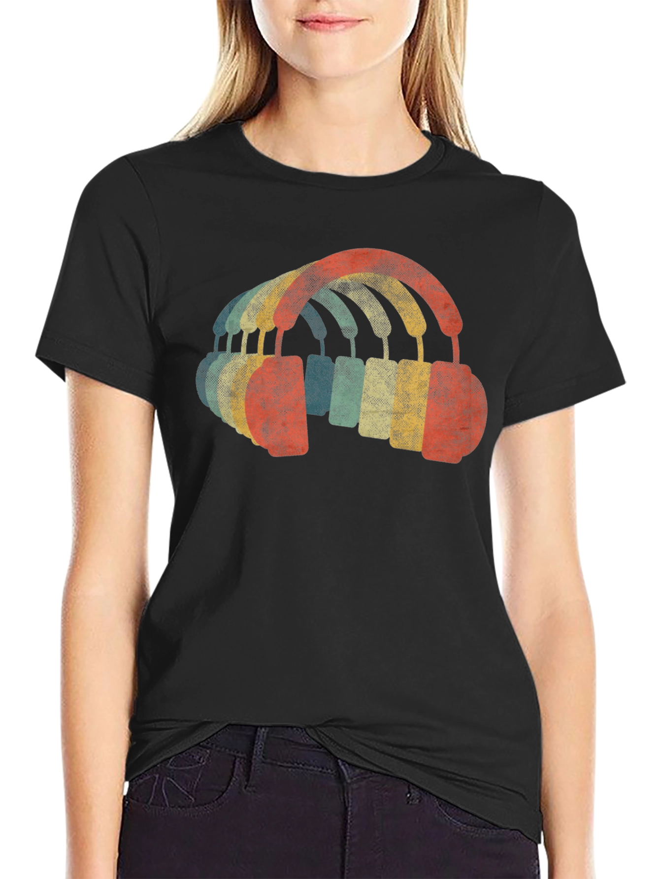 Retro Headphones Graphic T-Shirt - Music Lover Tee
