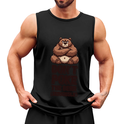 Don¡¯t Poke The Bear Grumpy Cartoon Funny Tank