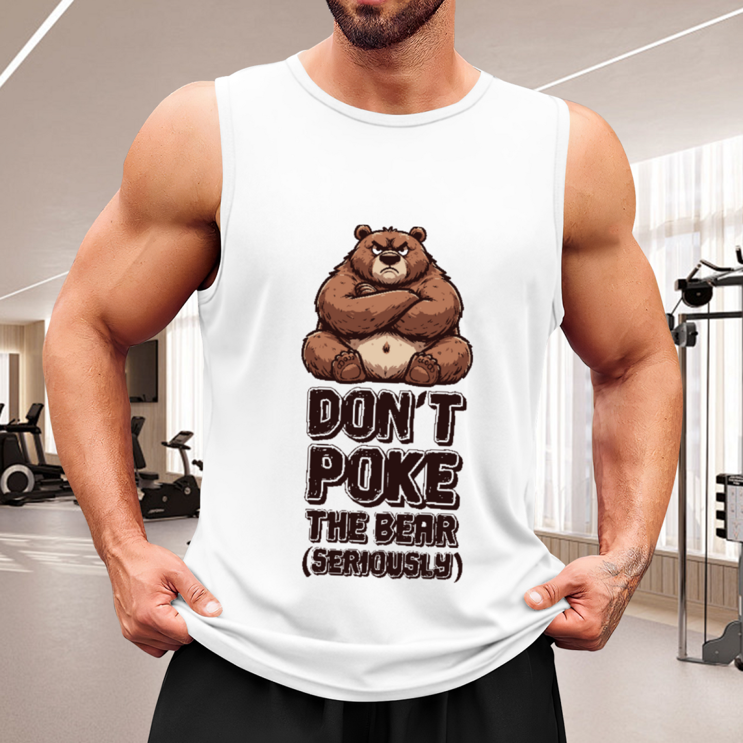 Don¡¯t Poke The Bear Grumpy Cartoon Funny Tank