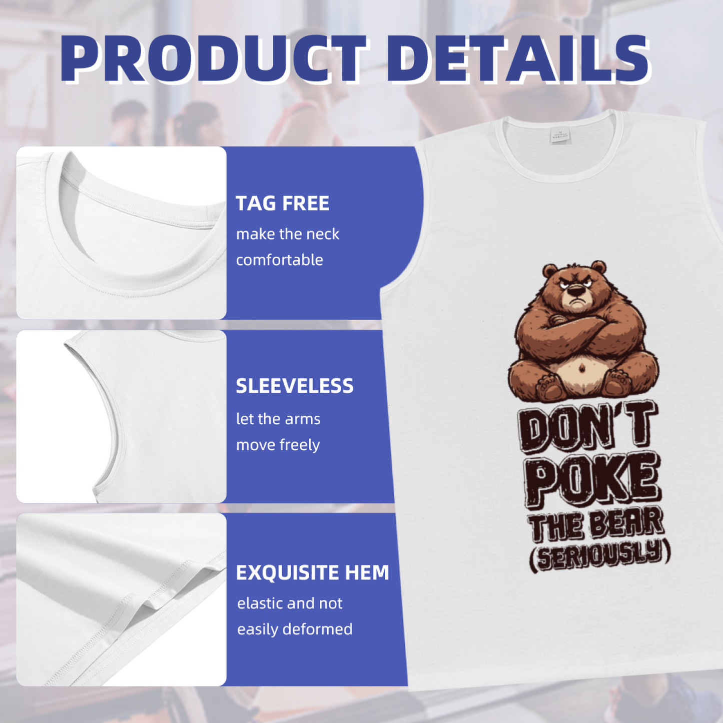 Don¡¯t Poke The Bear Grumpy Cartoon Funny Tank