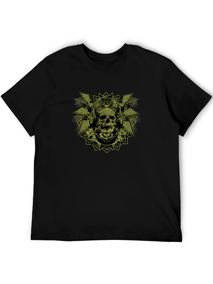 Skull Graphic Print Black T-Shirt
