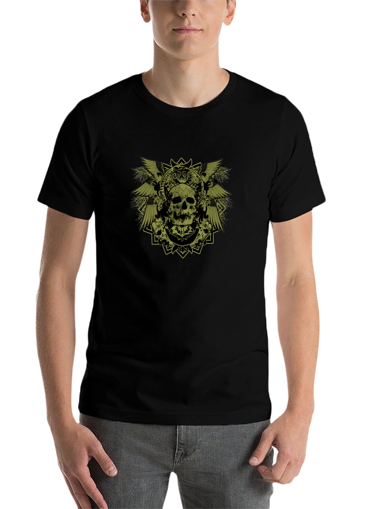 Skull Graphic Print Black T-Shirt