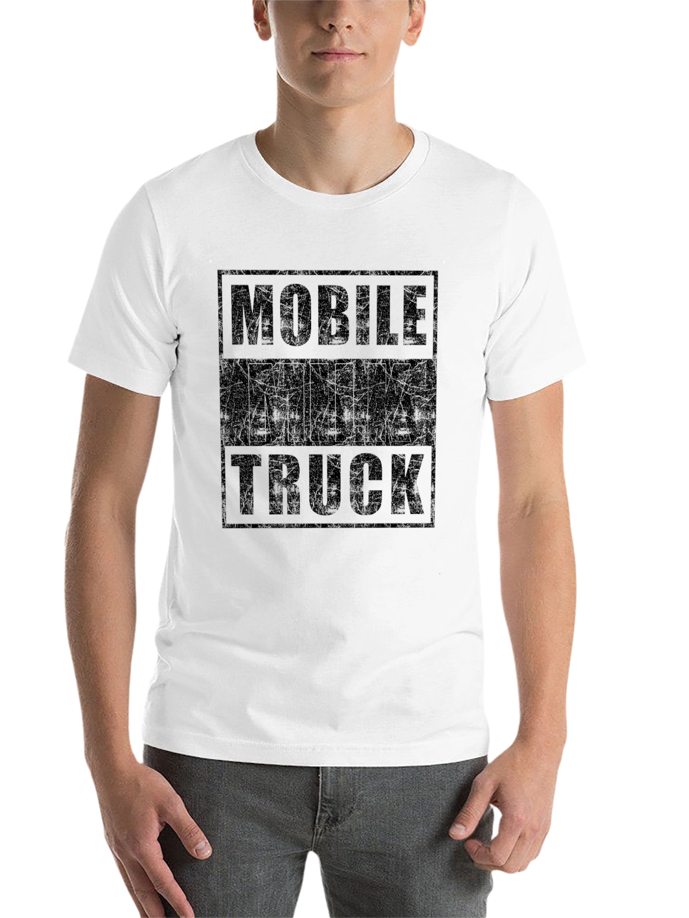 Mobile Milk Truck Graphic Tee - Black Cotton T-Shirt
