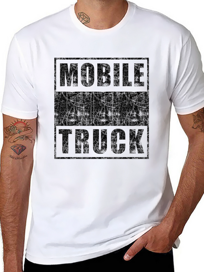 Mobile Milk Truck Graphic Tee - Black Cotton T-Shirt