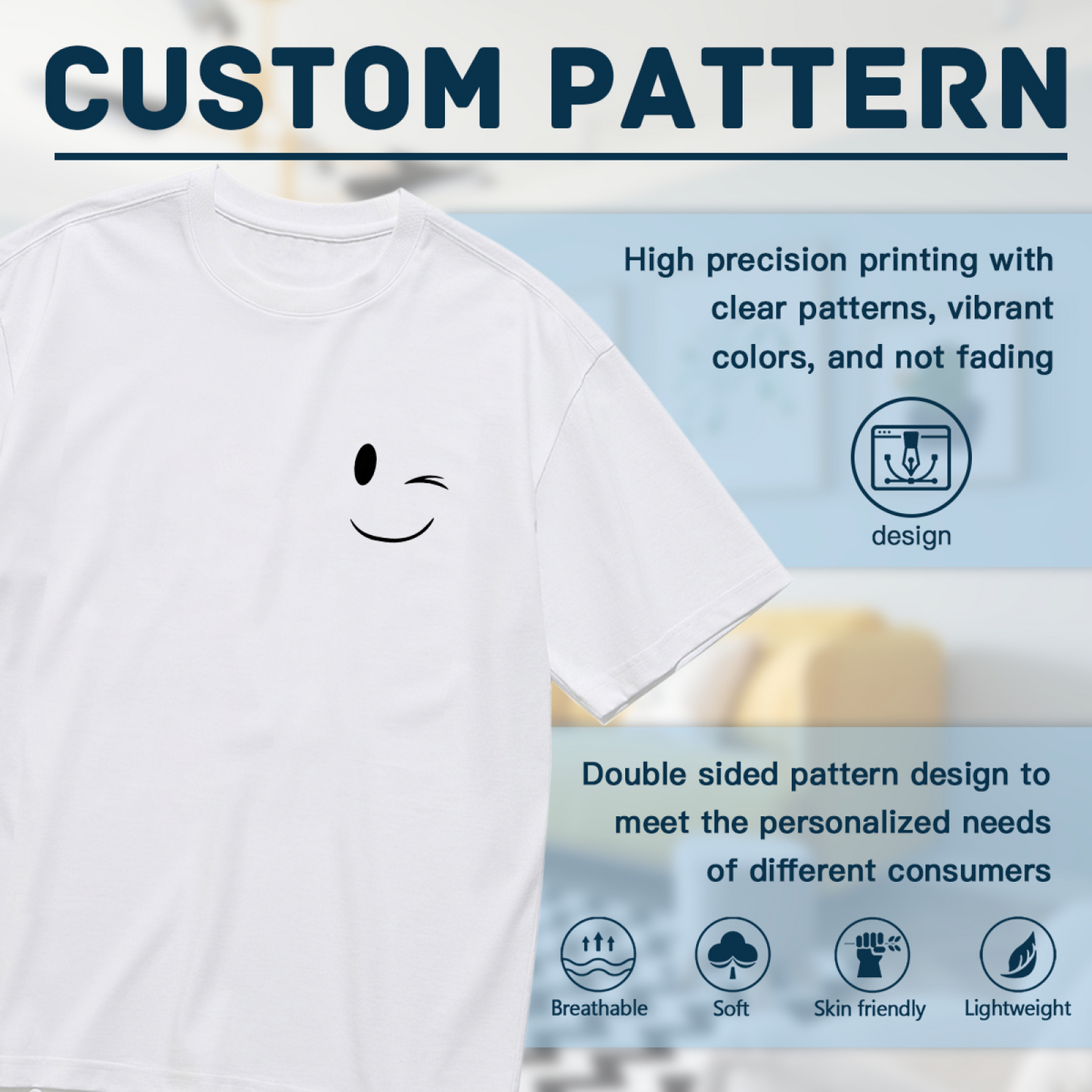 Minimal Wink Smiley Face Simple Chest Graphic Plus Size Women¡¯s T-Shirt