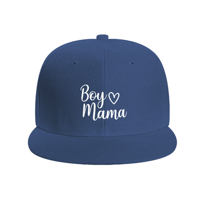 Handwritten Boy Mama Heart Red Flat Snapback, Son Mom Cute Daily Sun Hat
