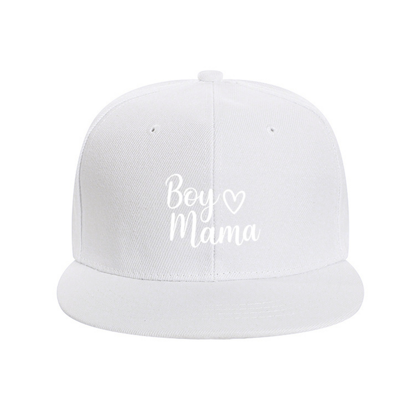 Handwritten Boy Mama Heart Red Flat Snapback, Son Mom Cute Daily Sun Hat