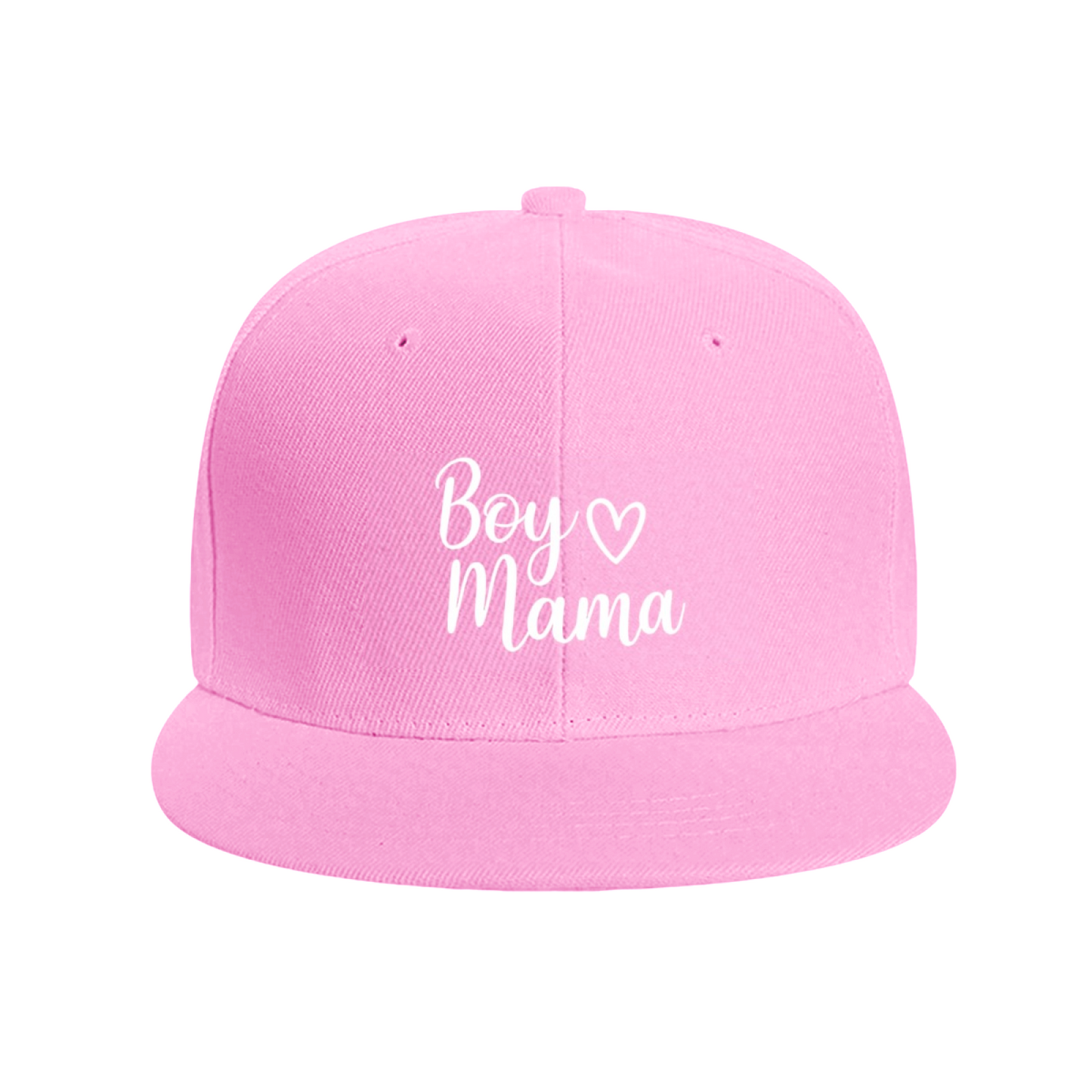 Handwritten Boy Mama Heart Red Flat Snapback, Son Mom Cute Daily Sun Hat