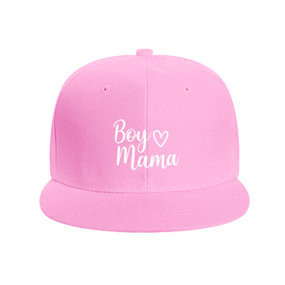 Handwritten Boy Mama Heart Red Flat Snapback, Son Mom Cute Daily Sun Hat